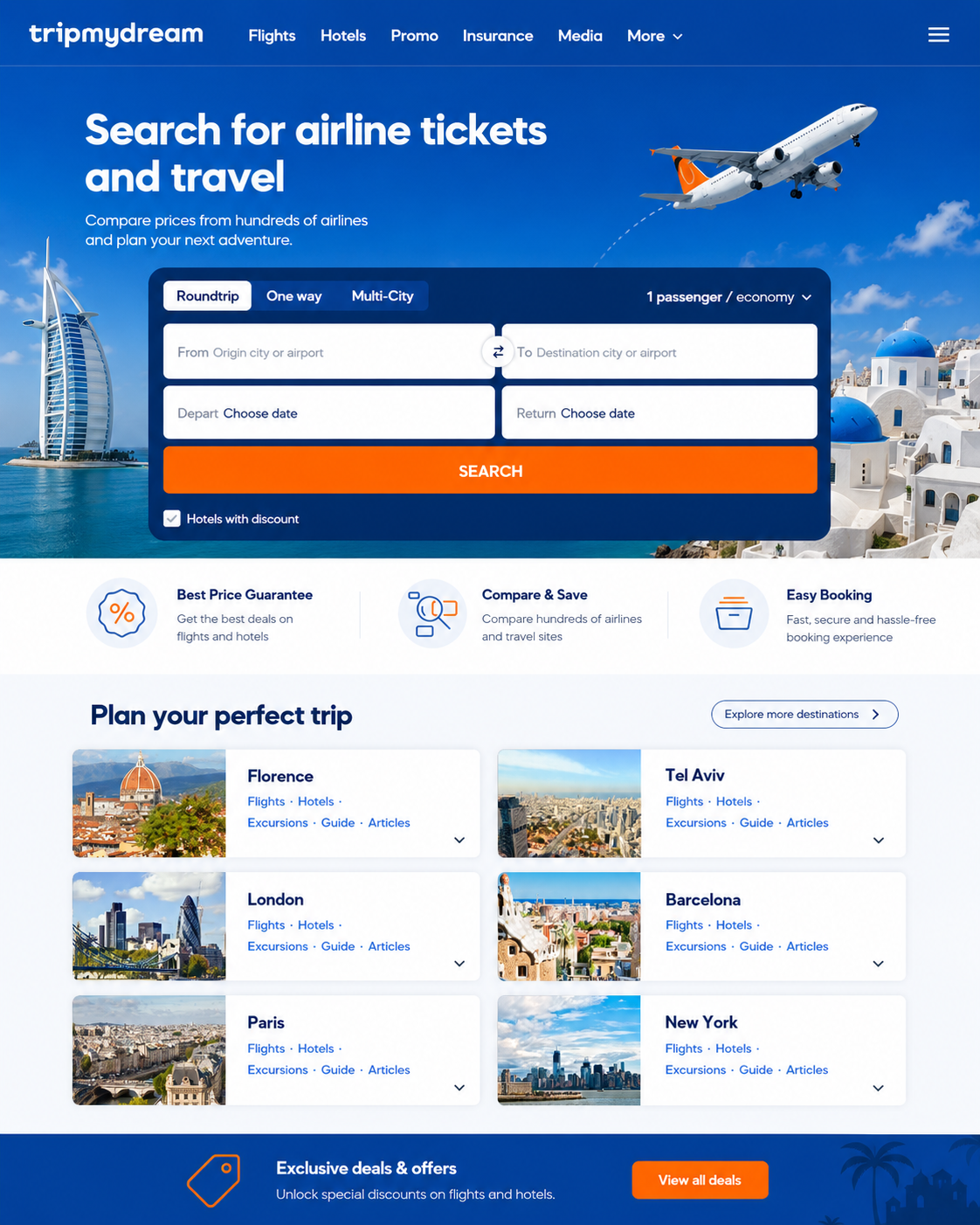 TripMyDream travel platform project