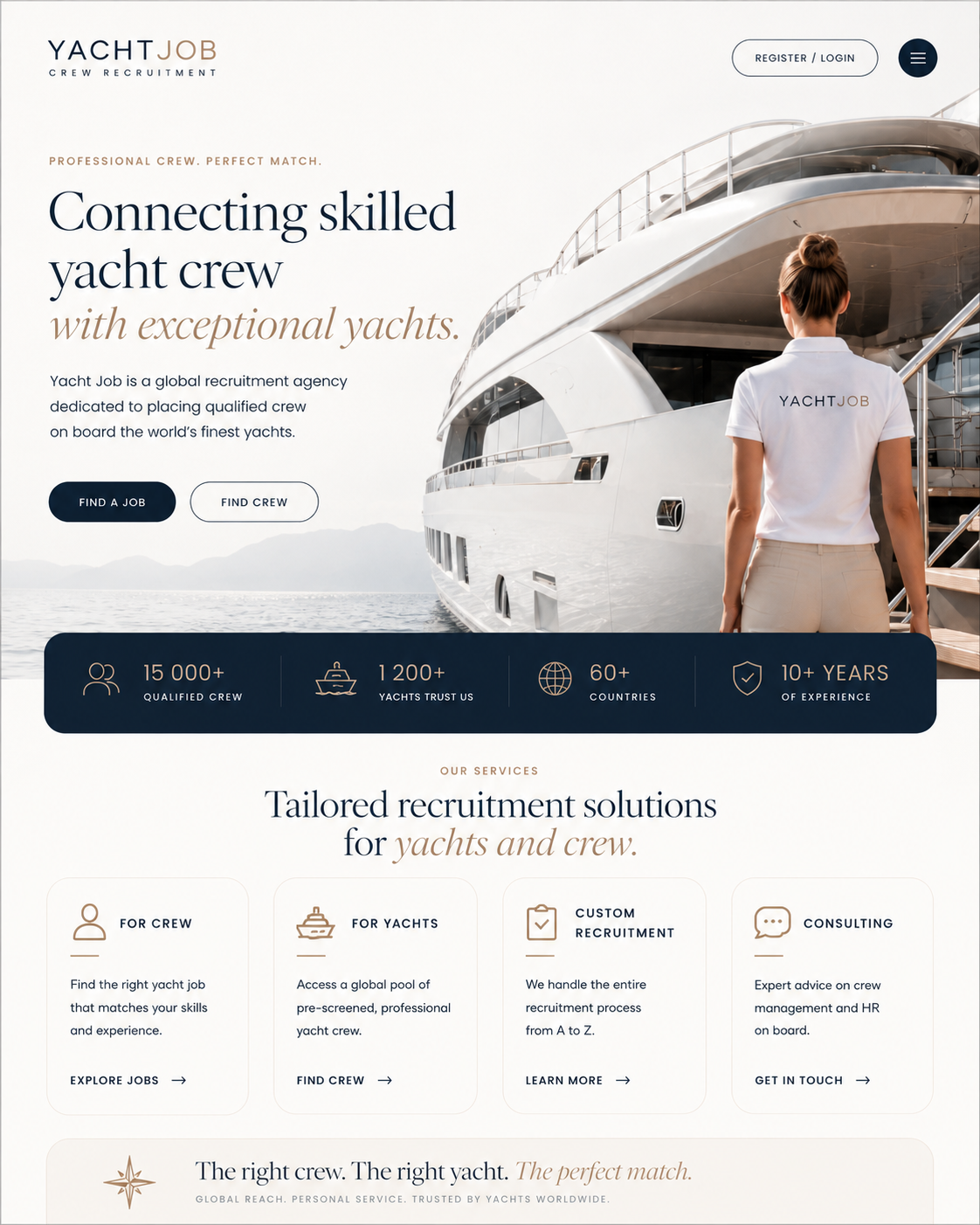Yacht Job recruitment website project